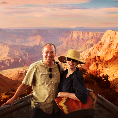 Amy and Mr.D at the Grand Canyon South Rim taken by Southwest Discovered