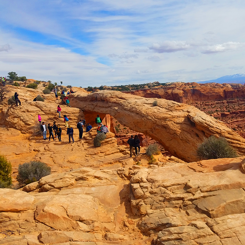 Crowd at Mesa Arch